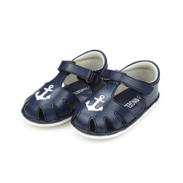 l'amour Sawyer Nautical Caged Leather Sandal (Baby)