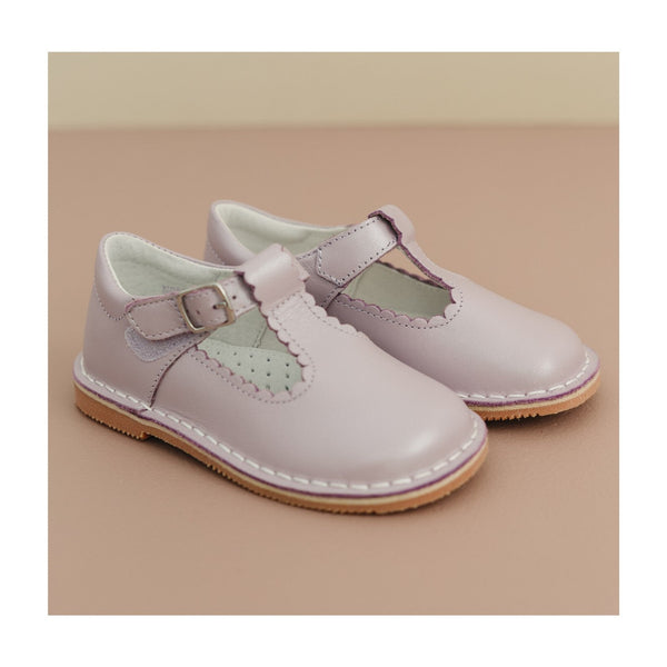 L'amour Selina Pastel Scalloped T-Strap Mary Jane