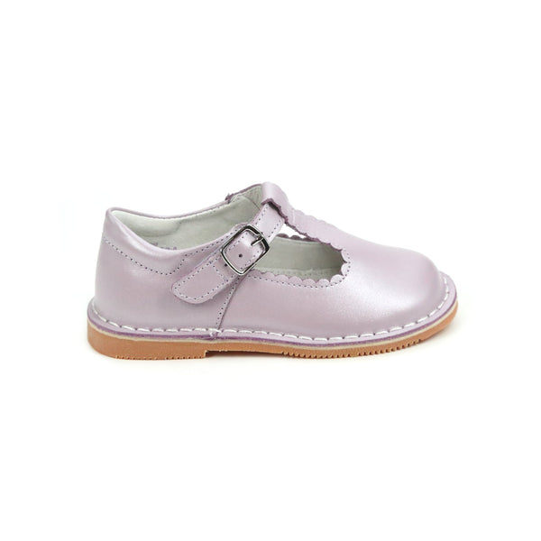 L'amour Selina Pastel Scalloped T-Strap Mary Jane