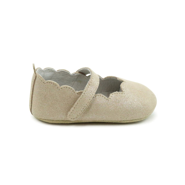 L'amour Mimi Girls Scalloped Mary Jane Crib Shoe (Infant)