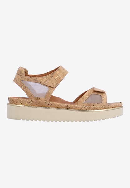 L'amour Des Pieds ADJUSTABLE STYLES Arna NATURAL/GOLD CORK/MESH