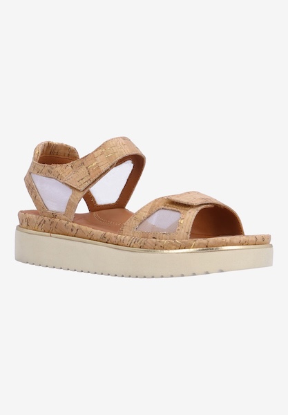 l'amour des pieds ADJUSTABLE STYLES Arna NATURAL/GOLD CORK/MESH