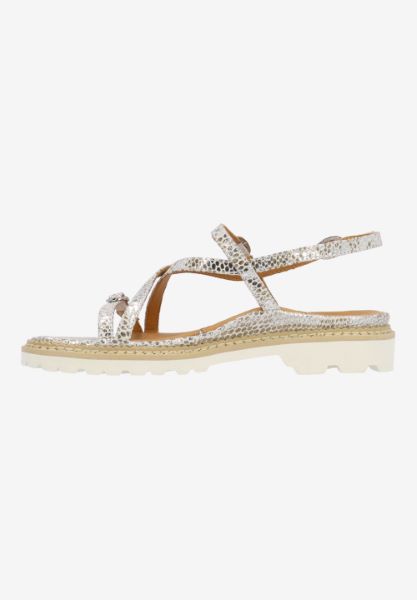 L'amour Des Pieds ADJUSTABLE STYLES Danilo SILVER/GOLD SNAKE PRINT
