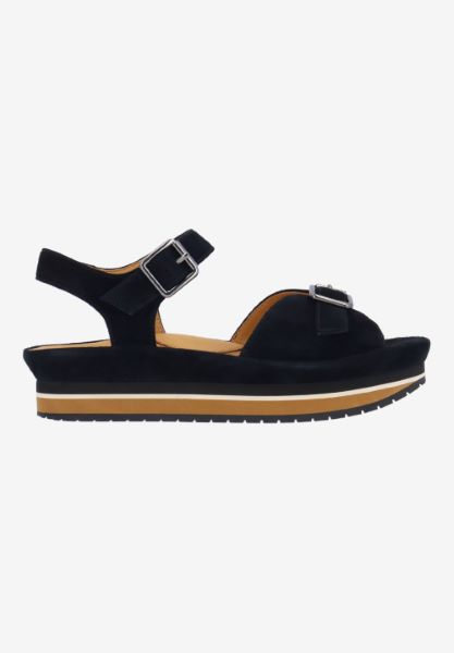 L'amour Des Pieds ADJUSTABLE STYLES Vardant BLACK KIDSUEDE