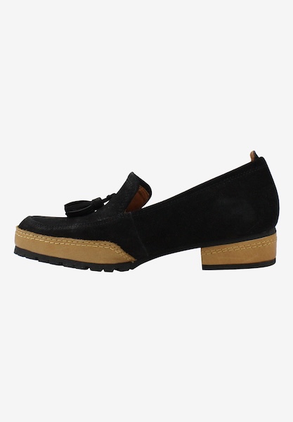 L'amour Des Pieds CLEARANCE STYLES Finiey Black With Tan Trim