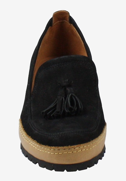 L'amour Des Pieds CLEARANCE STYLES Finiey Black With Tan Trim