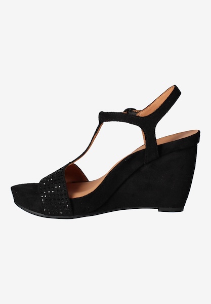 L'amour Des Pieds CLEARANCE STYLES Idelle Black Suede/Stones