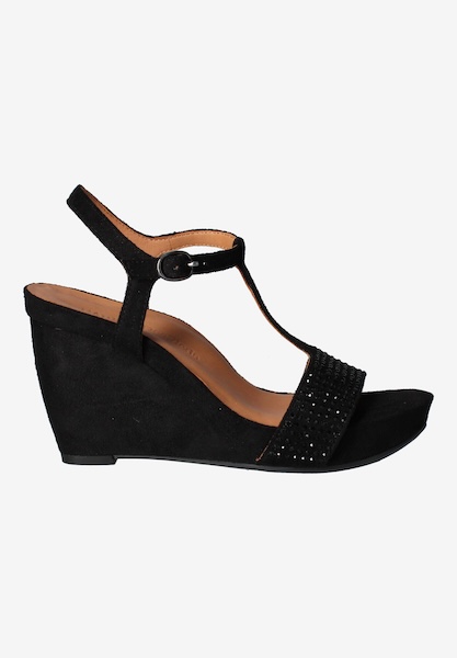 L'amour Des Pieds CLEARANCE STYLES Idelle Black Suede/Stones
