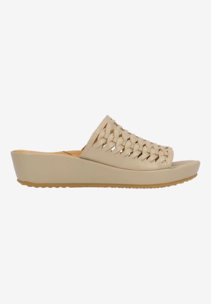L'amour Des Pieds CORK AND WOVEN Cyra PLATINO MET. NAPPA