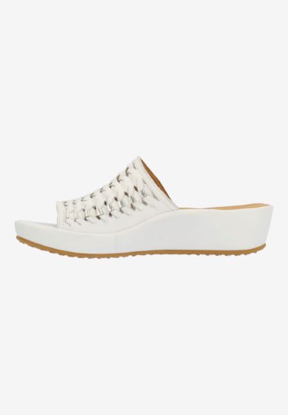 L'amour Des Pieds CORK AND WOVEN Cyra WHITE/GOLD LAMBA