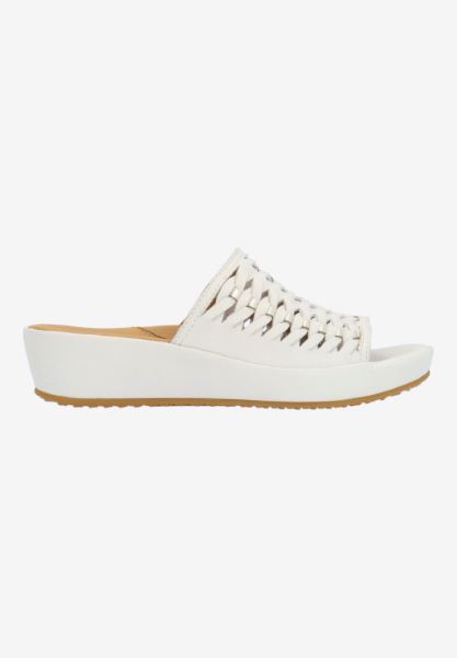 L'amour Des Pieds CORK AND WOVEN Cyra WHITE/GOLD LAMBA