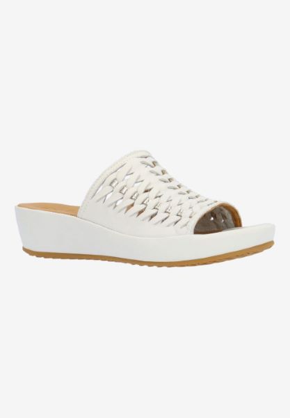 l'amour des pieds CORK AND WOVEN Cyra WHITE/GOLD LAMBA
