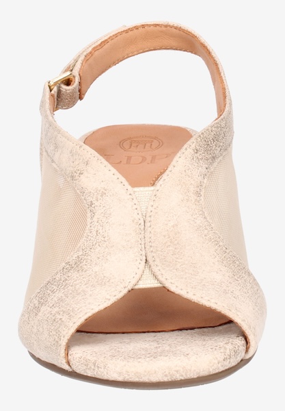 L'amour Des Pieds CORK AND WOVEN Estefana ANTIQUE GOLD MET./MESH