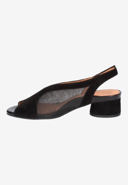 L'amour Des Pieds CORK AND WOVEN Estefana BLACK KID SUEDE/MESH