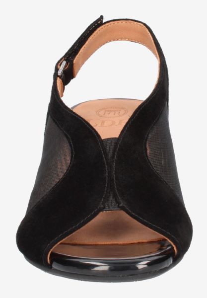 L'amour Des Pieds CORK AND WOVEN Estefana BLACK KID SUEDE/MESH