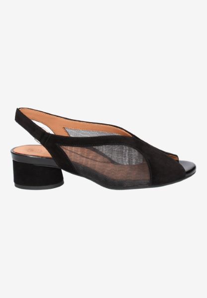L'amour Des Pieds CORK AND WOVEN Estefana BLACK KID SUEDE/MESH