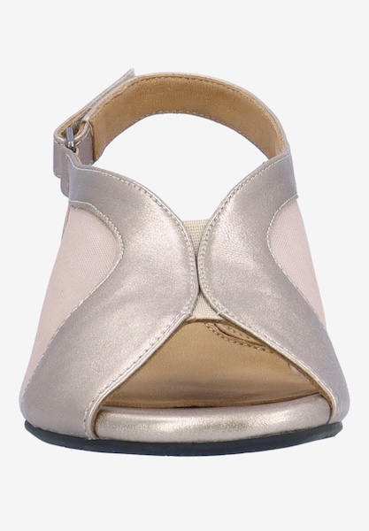 L'amour Des Pieds CORK AND WOVEN Estefana CHAMPAGNE MET NAPPA