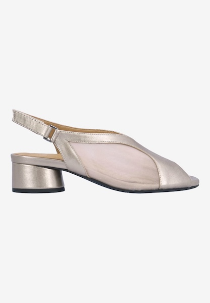 L'amour Des Pieds CORK AND WOVEN Estefana CHAMPAGNE MET NAPPA