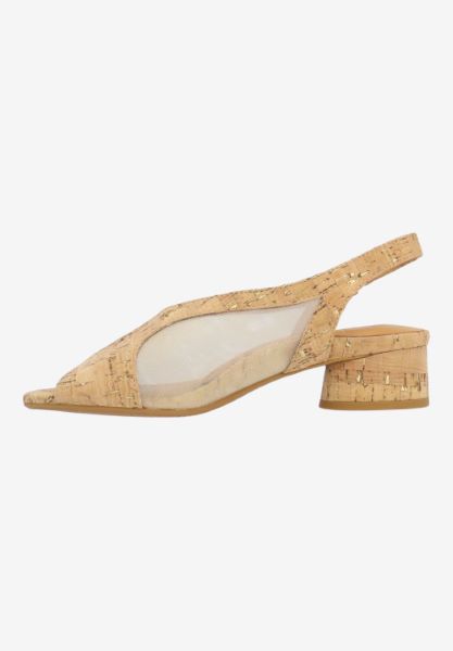 L'amour Des Pieds CORK AND WOVEN Estefana NATURAL/GOLD CORK