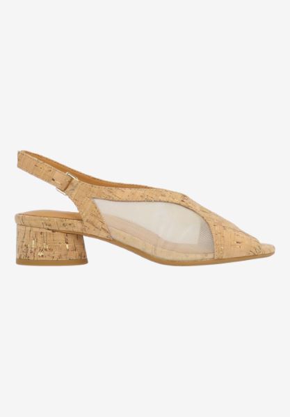 L'amour Des Pieds CORK AND WOVEN Estefana NATURAL/GOLD CORK