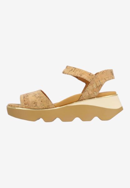 L'amour Des Pieds CORK AND WOVEN Halsten NATURAL/GOLD CORK