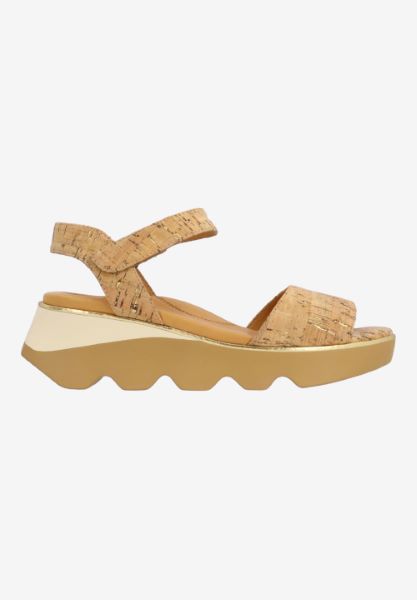 L'amour Des Pieds CORK AND WOVEN Halsten NATURAL/GOLD CORK