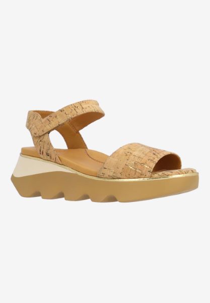 l'amour des pieds CORK AND WOVEN Halsten NATURAL/GOLD CORK