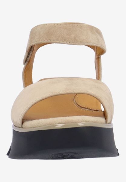 L'amour Des Pieds CORK AND WOVEN Halsten TAUPE KIDSUEDE