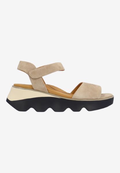 L'amour Des Pieds CORK AND WOVEN Halsten TAUPE KIDSUEDE