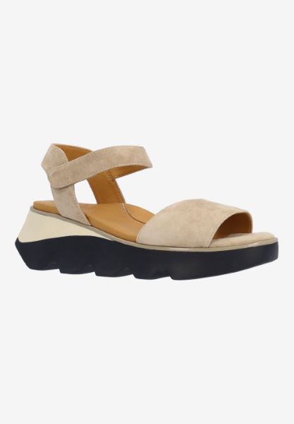 l'amour des pieds CORK AND WOVEN Halsten TAUPE KIDSUEDE