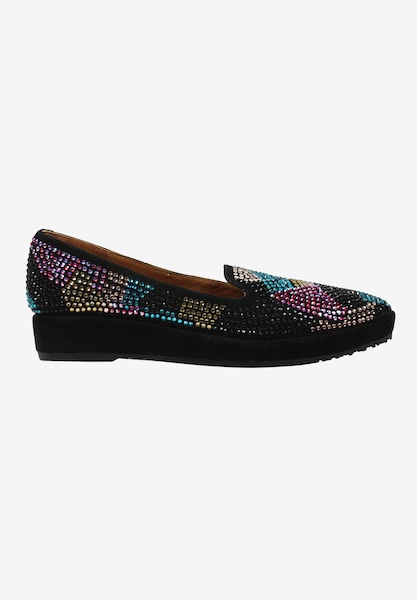 L'amour Des Pieds FLATS Correze Black Bright Multi Kidsuede