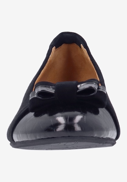 L'amour Des Pieds FLATS Farida BLACK KIDSUEDE/CROCO EMBOSSED