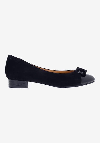 L'amour Des Pieds FLATS Farida BLACK KIDSUEDE/CROCO EMBOSSED