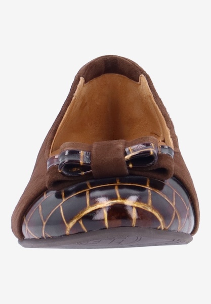 L'amour Des Pieds FLATS Farida CHOCOLATE KIDSUEDE/CROCO EMBOS