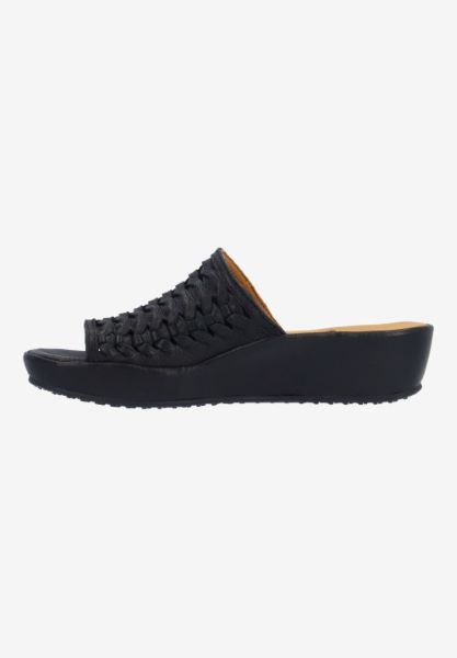 L'amour Des Pieds CORK AND WOVEN Cyra BLACK LAMBA