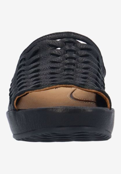 L'amour Des Pieds CORK AND WOVEN Cyra BLACK LAMBA