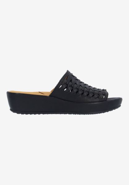 L'amour Des Pieds CORK AND WOVEN Cyra BLACK LAMBA