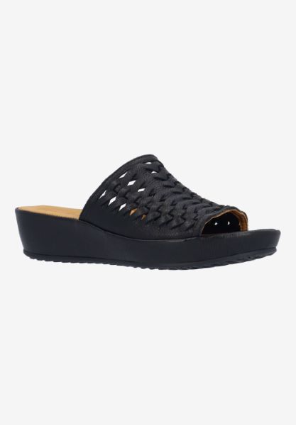 l'amour des pieds CORK AND WOVEN Cyra BLACK LAMBA