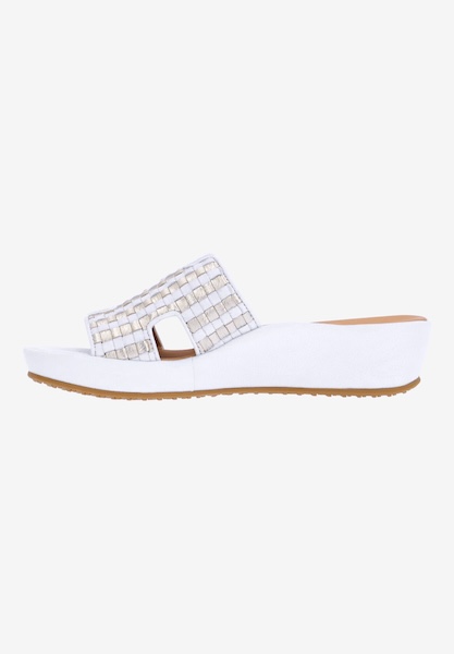L'amour Des Pieds FLATS Cusaro WHITE/GOLD LAMBA