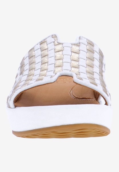 L'amour Des Pieds FLATS Cusaro WHITE/GOLD LAMBA