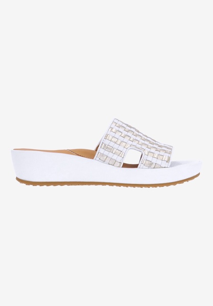 L'amour Des Pieds FLATS Cusaro WHITE/GOLD LAMBA