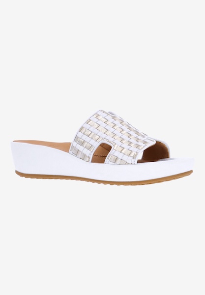 l'amour des pieds FLATS Cusaro WHITE/GOLD LAMBA