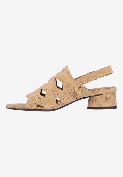 L'amour Des Pieds SALE Elloise NATURAL/GOLD CORK