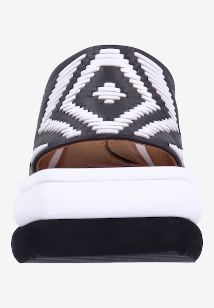 L'amour Des Pieds SALE Eviana BLACK/WHITE KIDSKIN