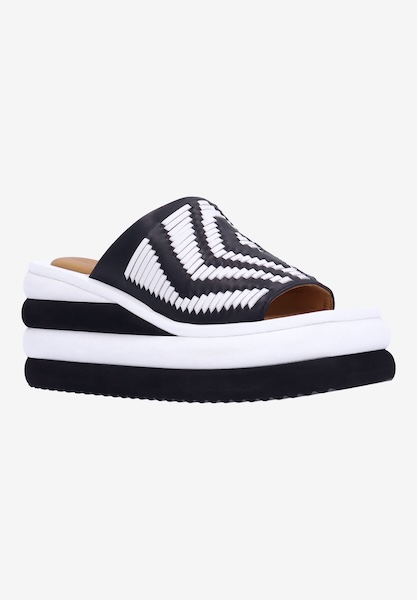 l'amour des pieds SALE Eviana BLACK/WHITE KIDSKIN