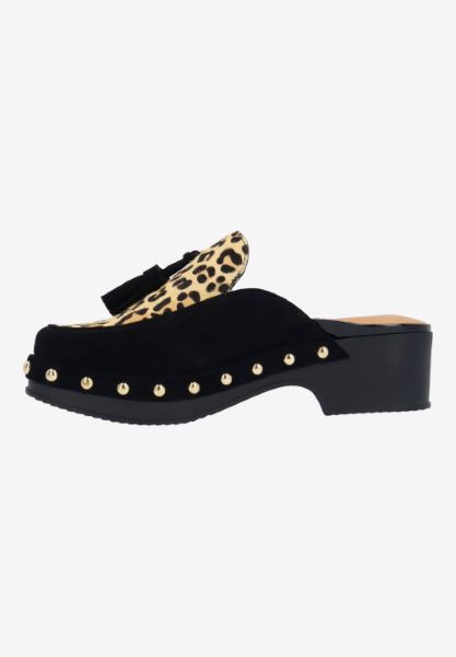 L'amour Des Pieds NEW ARRIVALS Gracen BLACK/BROWN SUEDE/HAIR-ON