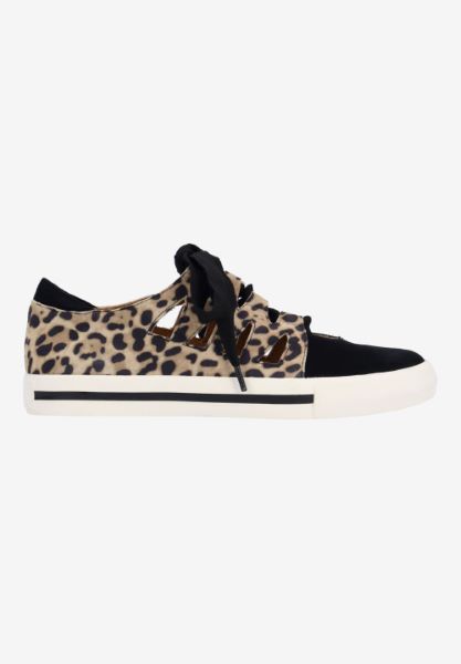 L'amour Des Pieds NEW ARRIVALS Kanav TAN/BLACK ANIMAL PRINT/SUEDE