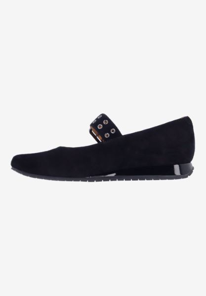 L'amour Des Pieds NEW ARRIVALS Tanzy BLACK KIDSUEDE/PATENT