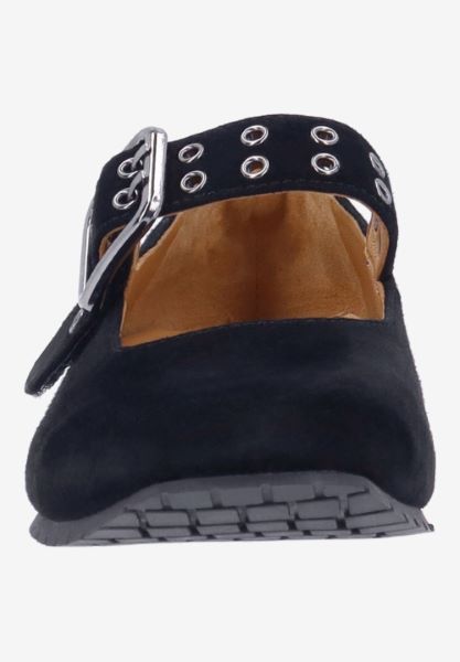 L'amour Des Pieds NEW ARRIVALS Tanzy BLACK KIDSUEDE/PATENT