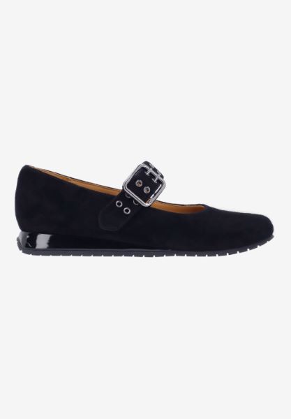L'amour Des Pieds NEW ARRIVALS Tanzy BLACK KIDSUEDE/PATENT